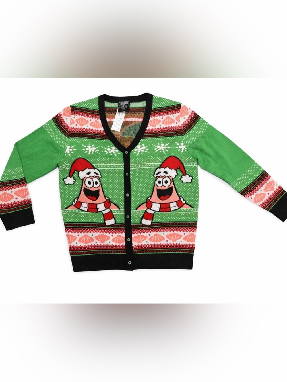 NWT SpongeBob SquarePants Patrick Ugly Christmas Cardigan – Size L